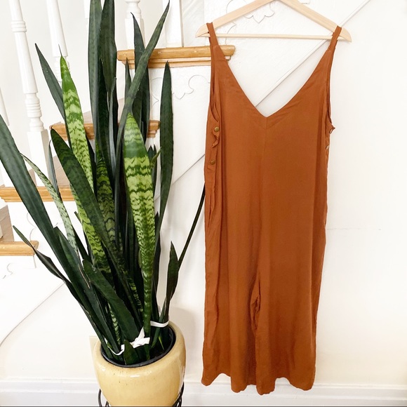 Nina Pants - Nina rust orange color jumpsuit buttons sides M